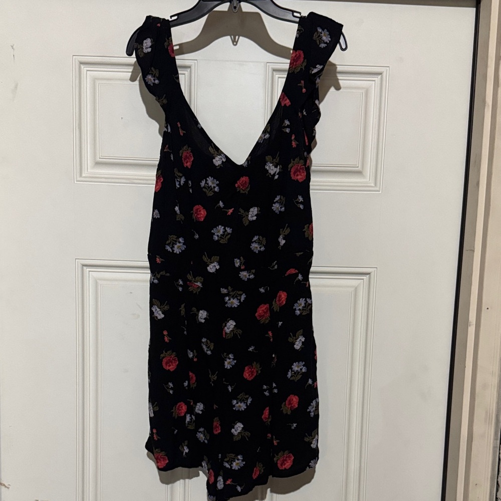American Eagle Outfitters Black and Red Floral Romper